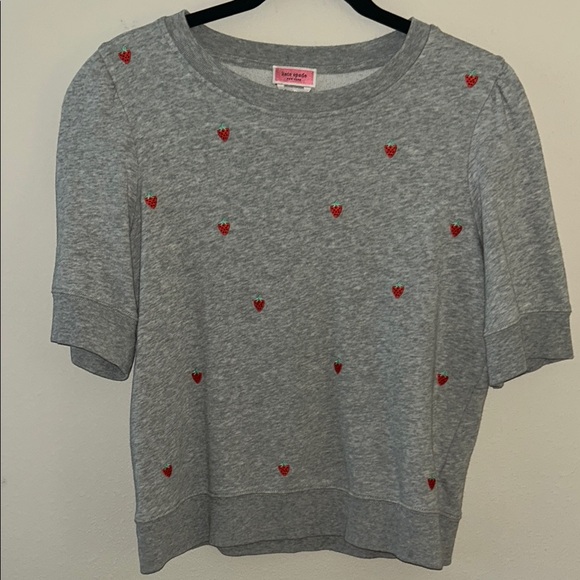 Kate Spade Gray Sweatshirt with Red Accents - Picture 2 of 11